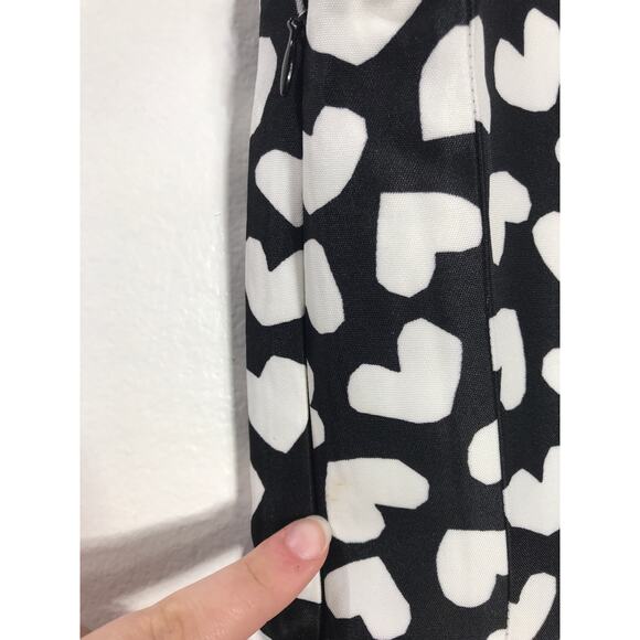 New Kate Spade Dancing Hearts Domino Short Dress Black Cream Feminine Cute Date - Picture 16 of 16